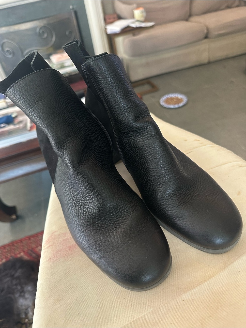 Arche Black Leather Ankle Booties
